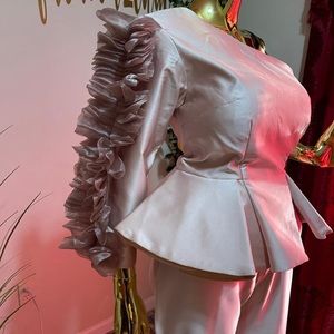 Rose Gold Peplum top and pant set